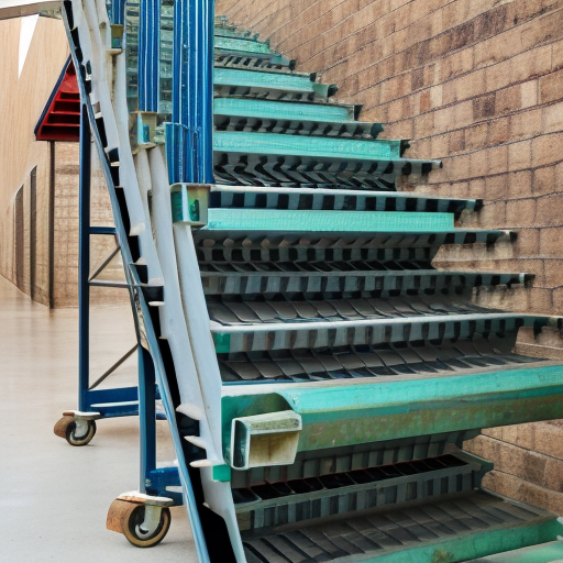 Escada industrial com rodizio de poliuretano